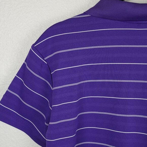Nike Golf Dri-Fit‎ Purple Striped Polo Shirt Women M NWT Athletic Preppy Summer - Picture 8 of 8